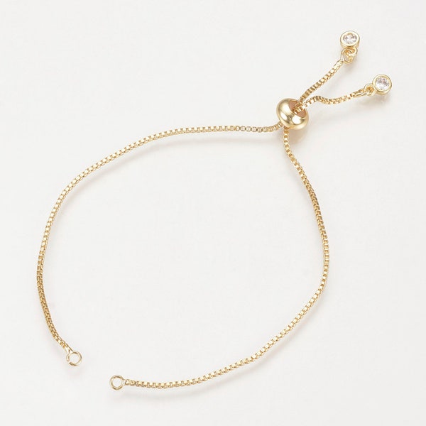 Gold Long-Lasting Plated Slider Bracelet Blanks, Half-finished Adjustable Bracelet, Semi Finished Bracelets, Bracelets for Jewelry Making