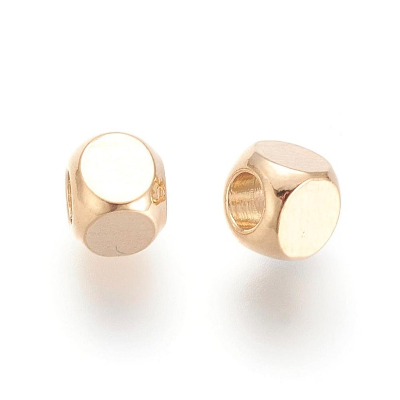 20 Pcs Gold Squared Spacers Gold Plated 4x4x4mm Spacer Etsy