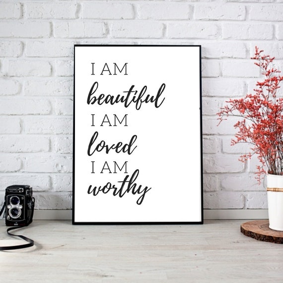 I Am Positive Wall Art Printable Wall Decor Home Wall Etsy