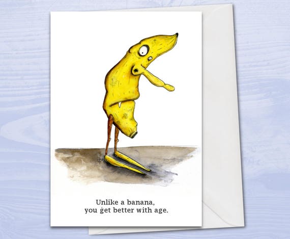 funny birthday card banana card foodie card better with etsy