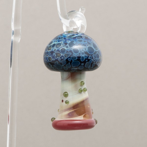 Glass off mandrel mushroom pendant