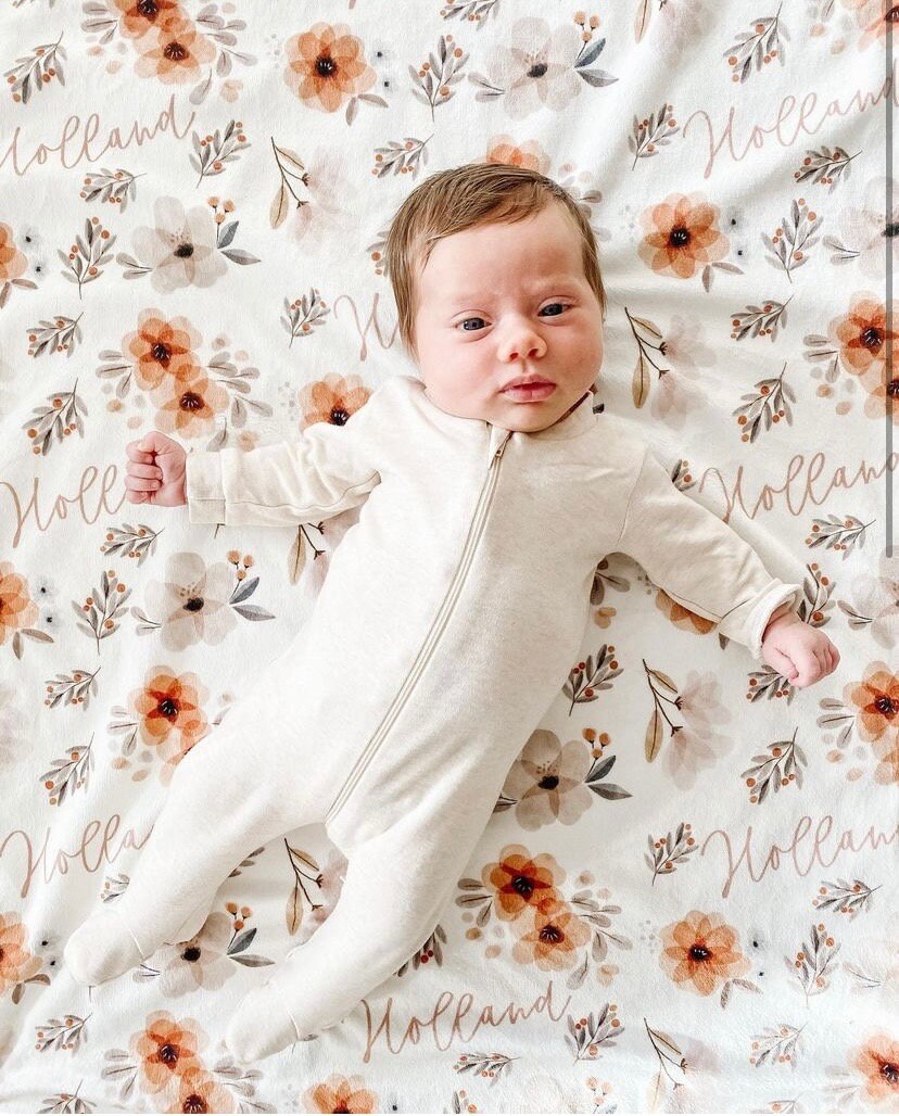 Personalized Baby Blanket // Floral Blanket // Boho Baby // Etsy Canada