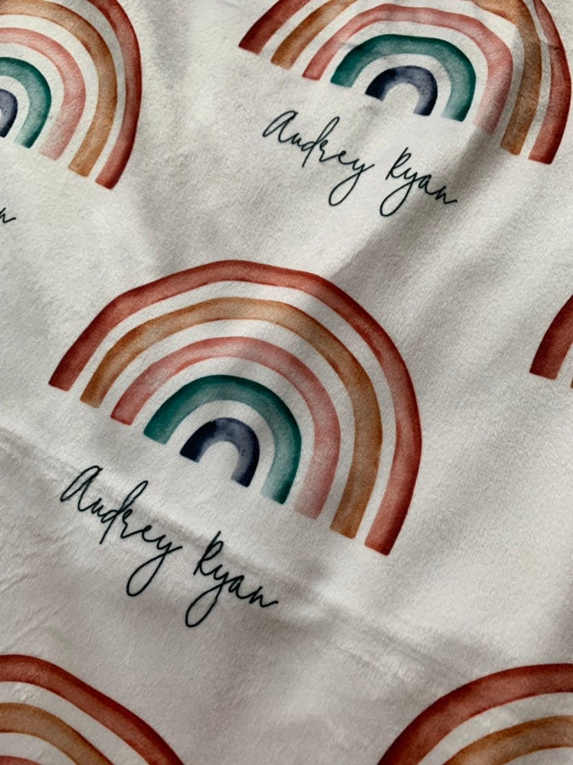 Personalized Baby Blanket // Rainbow Blanket // Rainbow Baby Etsy Canada