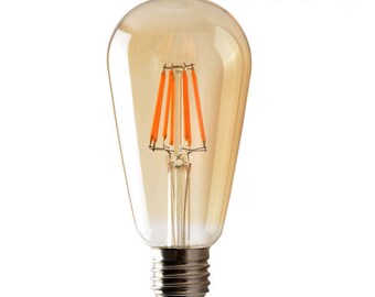 Vintage Antique Led Filament Light Bulb Lamps St64 E27 8w Etsy
