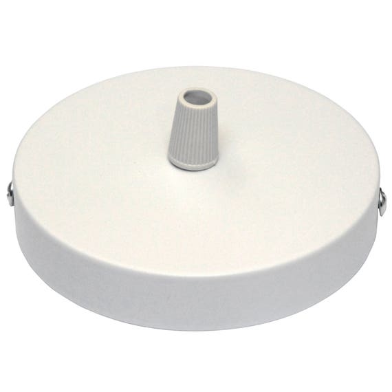 White Ceiling Rose Pendant Cable Grip Flex Clamp Plate For Light Fitting 100mm Choose