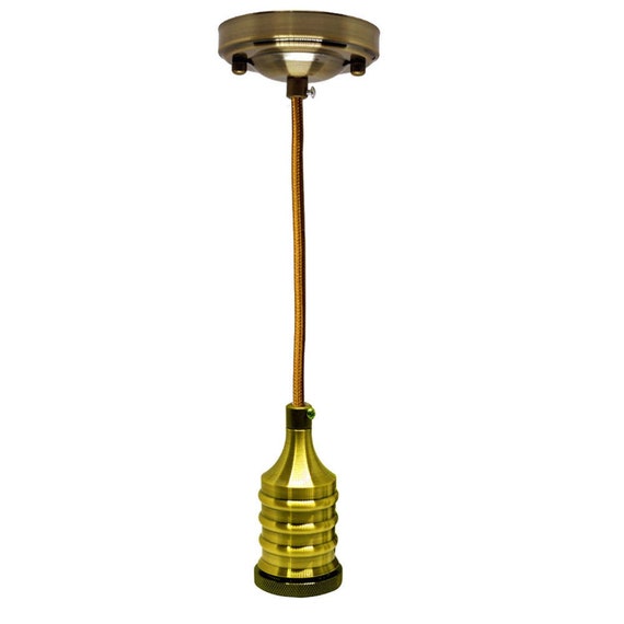 Vinage E27 Screw Rose Ceiling Light Fabric Flex Pendant Lamp Holder Fitting Lighting Uk Without Bulb