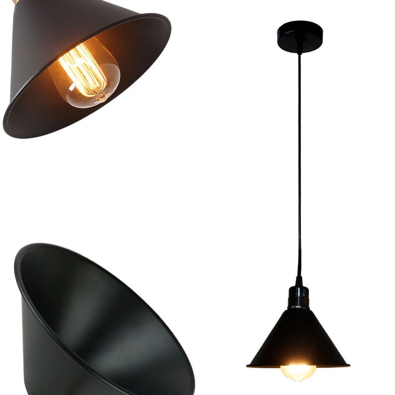 Iron Industrial Pendant Lamp Shade 18cm Stylish Vintage Edison E27 Bulb Optional