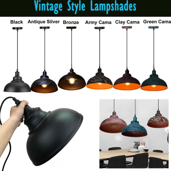 Iron Vintage Retro Ceiling Light Pendant Lamp Shade Industrial Loft Chandelier With Out Bulb