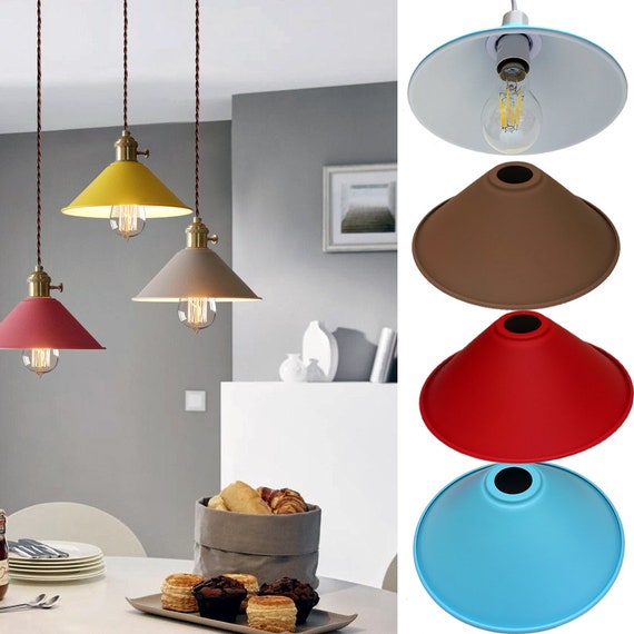 Industrial Lighting Easy Fit Ceiling Light Shade Multi Colour Etsy