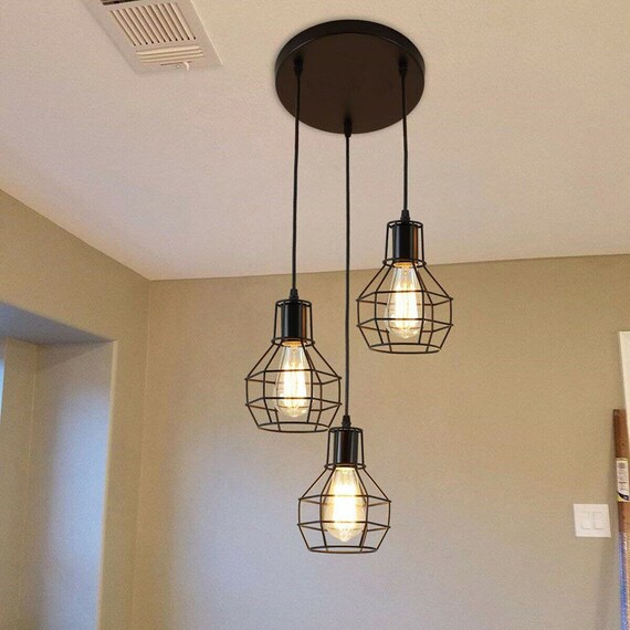 Modern 3 Way Ceiling Cage Wire Lamp Shade Pendant Cer - Wire Cage Pendant Shade Modern 3 Way Ceiling Cage Wire Lamp Shade Pendant Cer - Wire Cage Pendant Shade