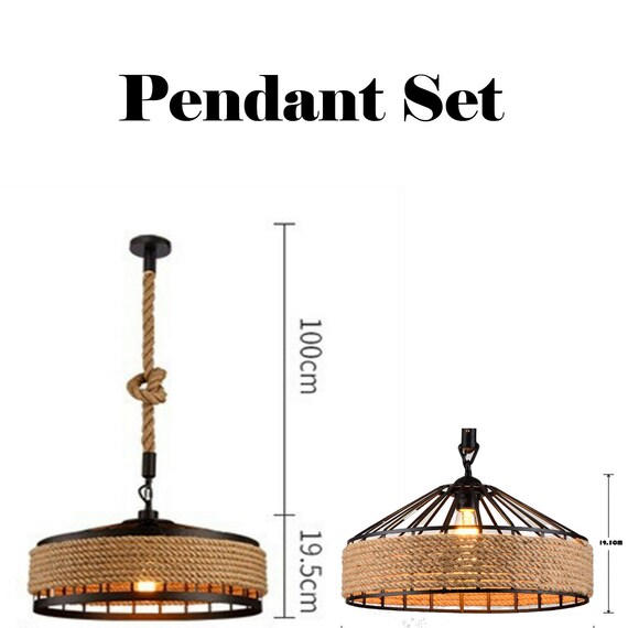 Vintage Industrial Loft Modern Rope Iron Pendant Ceiling Light Retro Lamp Hot Uk Bulb Is Not Included