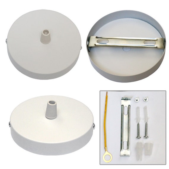 Ceiling Rose Pendant Cable Grip Flex Clamp Plate For Light Fitting 100mm White
