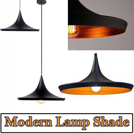 Modern Chandelier Beat Style Ceiling Pendant Light Shade Lamp Shade Fixture Black Gold Inner Retro Bulb Optional