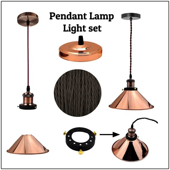 Modern Pendant Light Ceiling Rose Vintage Holder Lamp Bases - Shade Pendant Light Cable Set Modern Pendant Light Ceiling Rose Vintage Holder Lamp Bases - Shade Pendant Light Cable Set