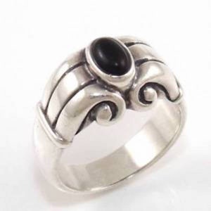 RETIRED JAMES AVERY Onyx Scroll Ring - Rare