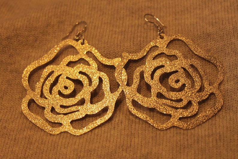 950 Peruvian hammered silver earrings rose shaped image 3