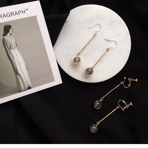 Gold Dangle Earrings, nature stone earrings, Bridesmaids Earrings, Silver Earrings, Wedding Earrings, gift for her