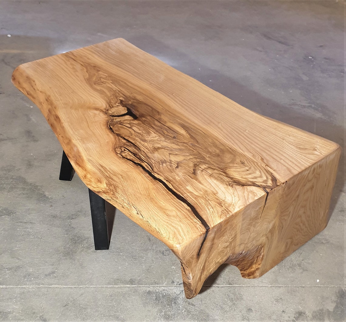 Natural wood table Reclaimed wood table Live edge table Etsy