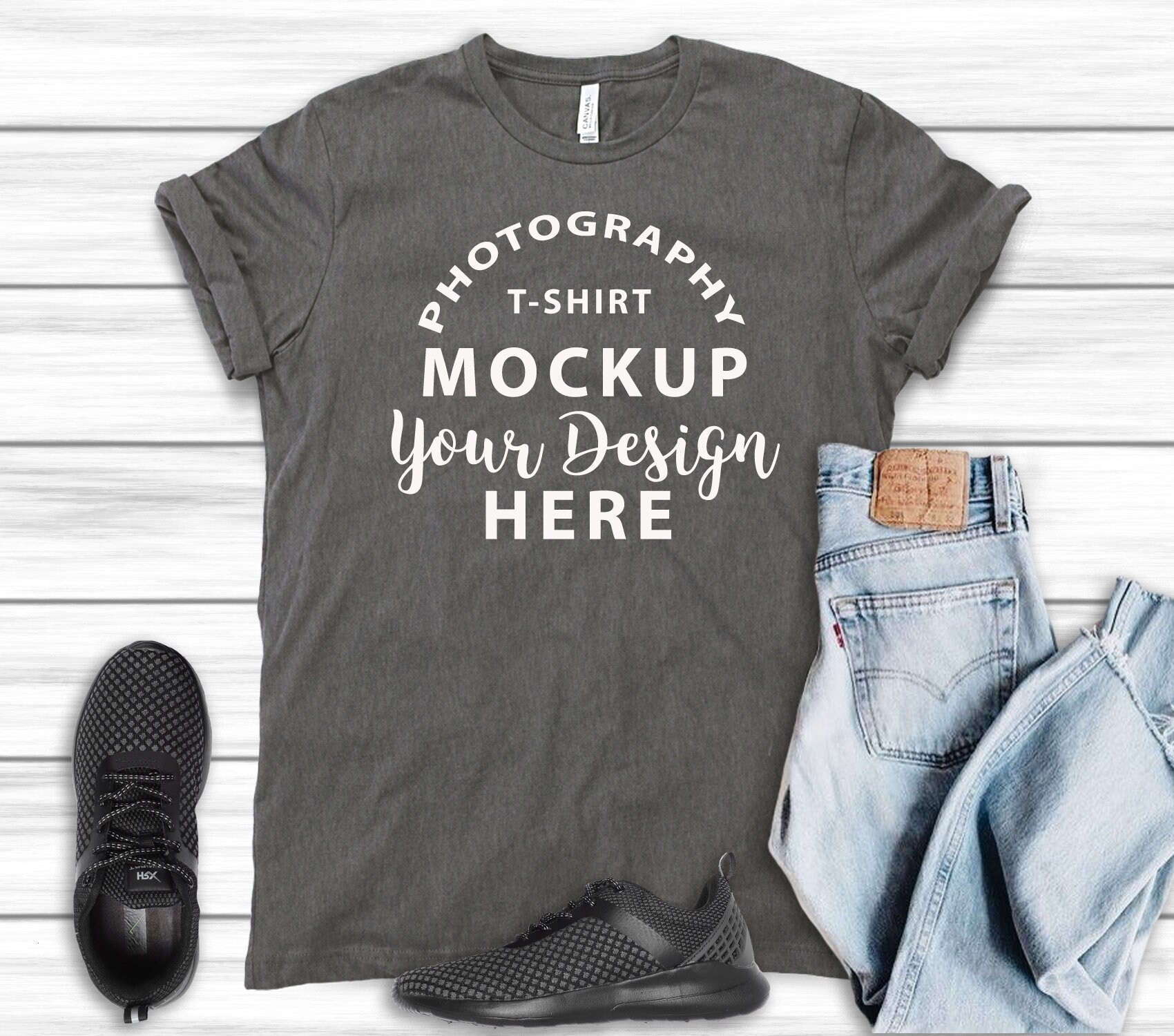 T Shirt Mockup Bellacanvas 3001 Unisex Short Sleeve Jersey Etsy