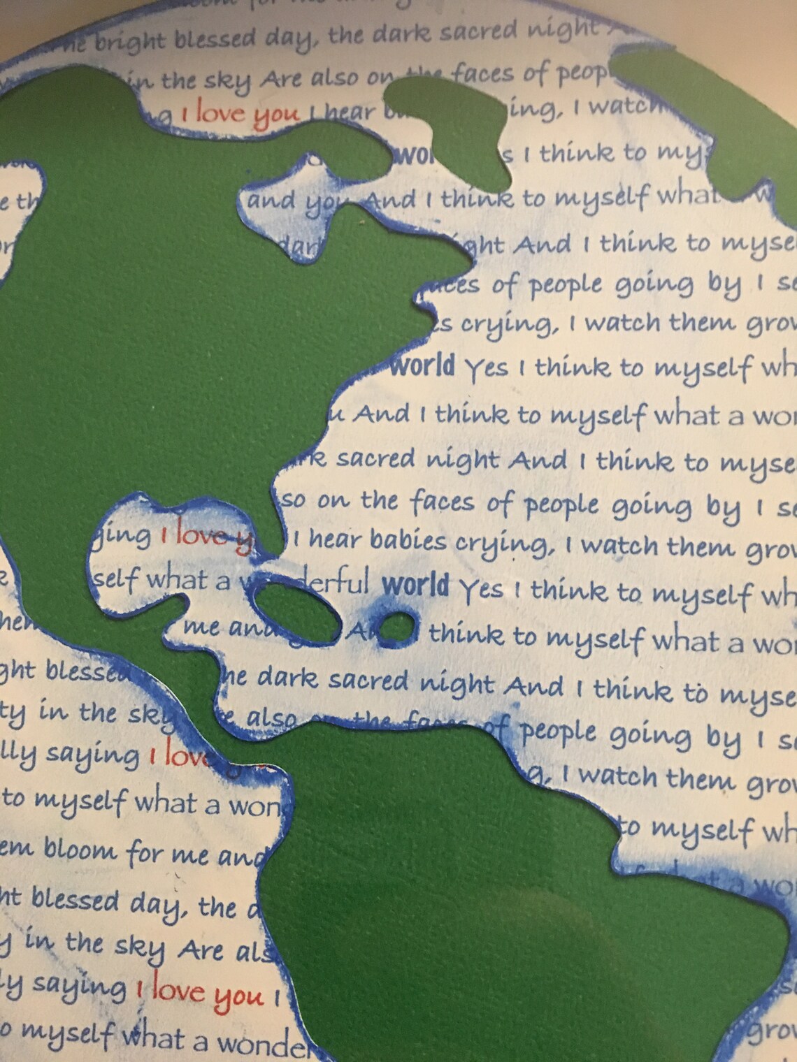 What A Wonderful World song lyric art Etsy