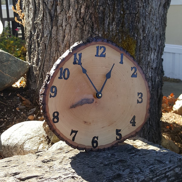 Rustic live edge clock