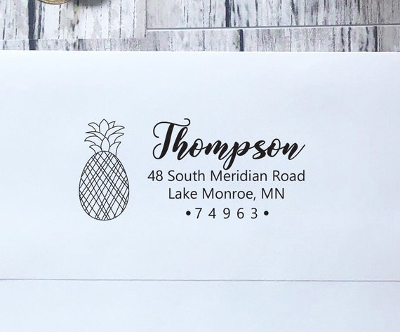 Pineapple Personalized Custom Return Address Rubber Stamp Or Self Inki