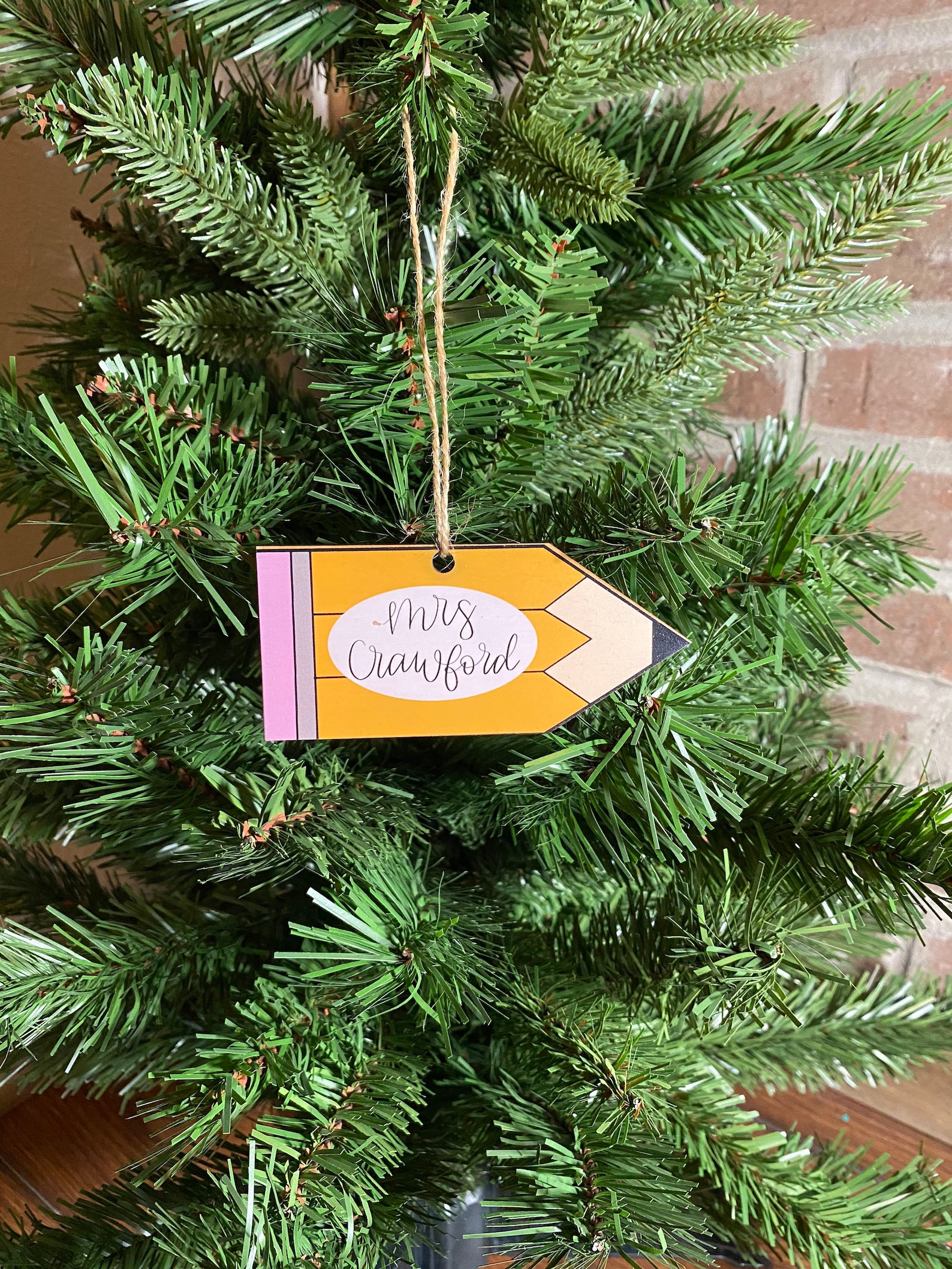 Teacher Giftchristmas Ornamentwood Ornamentshand Lettered Decor Etsy