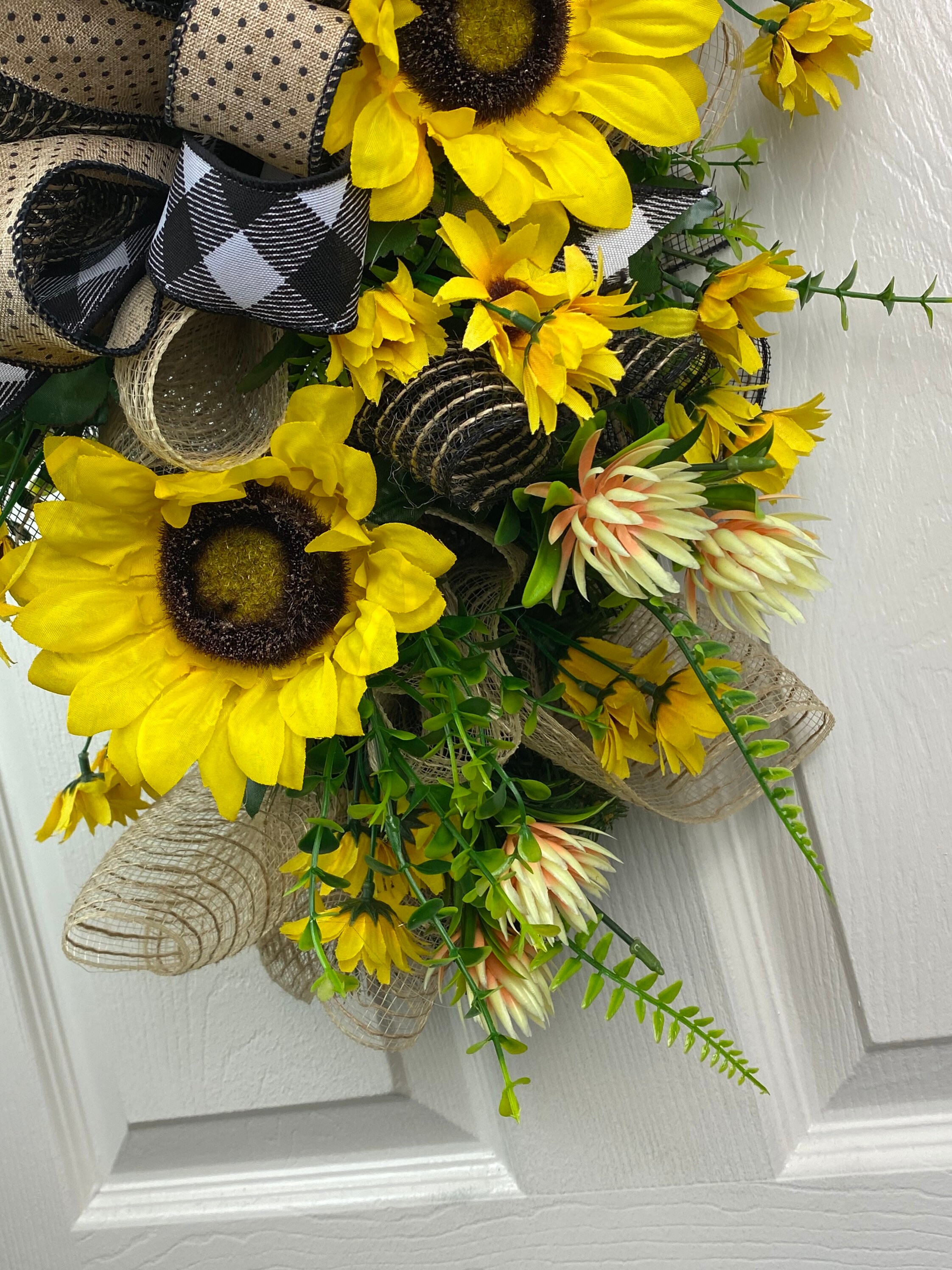 Sunflower swag Sunflower Decor Swag for Front Door Summer Etsy
