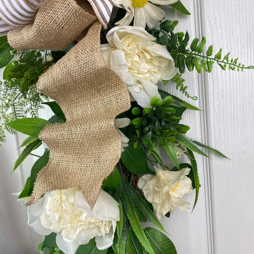 Peony Wreath, Spring shops Wreath, Wreaths for front door, Everyday Wreath