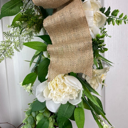 Peony Wreath, Spring shops Wreath, Wreaths for front door, Everyday Wreath