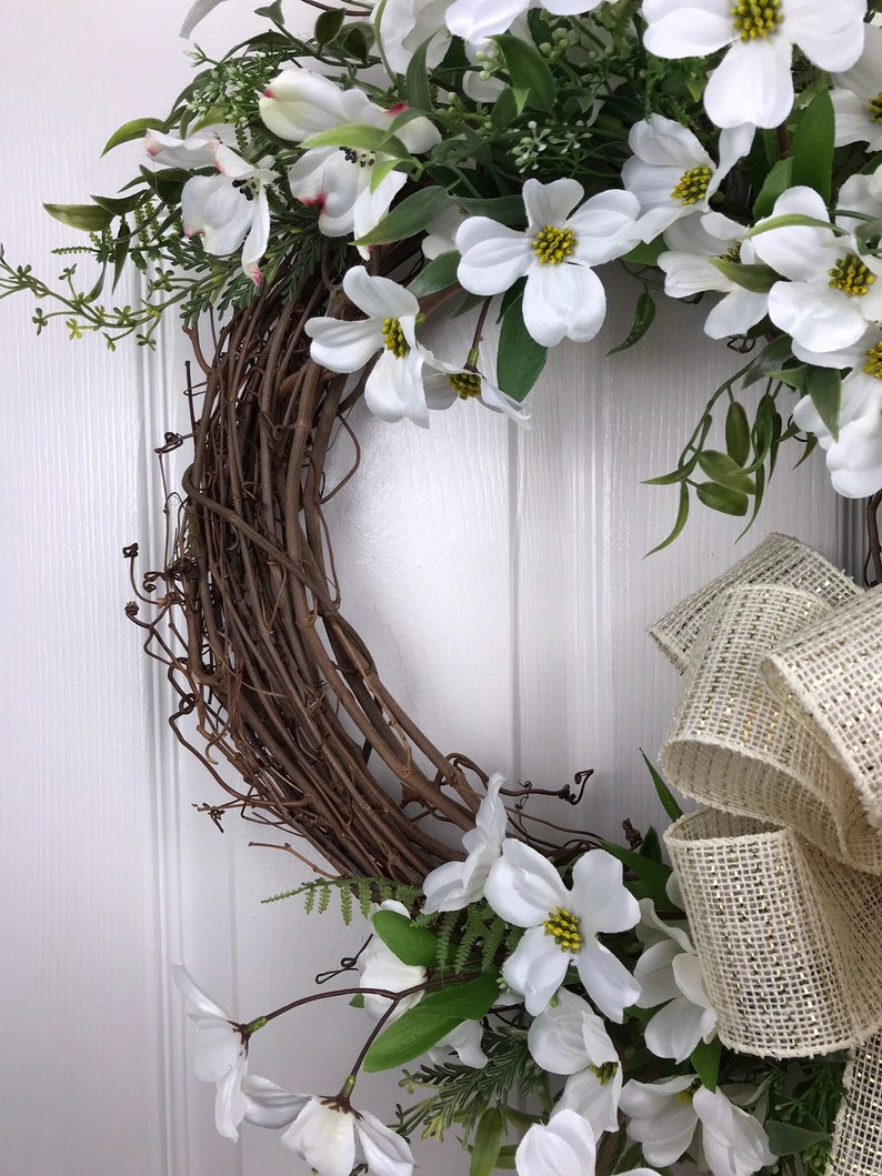 Summer Front Door Wreath Spring front door decor Dogwood Wreath Easter wreath Spring decor Farmhouse Wreath Summer wreath Dogwood Dec