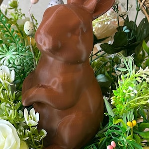 3D Printed Faux Chocolate Easter Bunny: Arrangement Decor