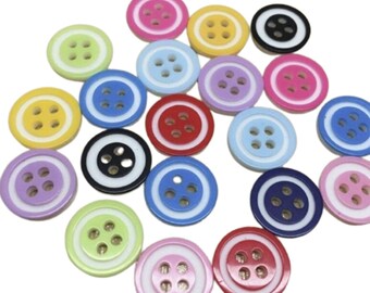 300pcs 12.5mm 4 Hole Buttons Mixed Colour Children's Clothing Sewing