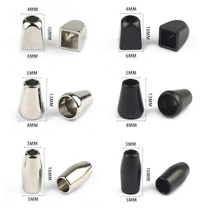 2/6 st 10-16 mm metallsnöre låsklämma kläder rep ändväska hatt kläder väskor hantverk