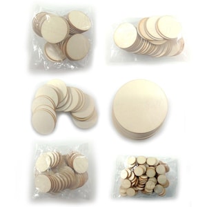 Flat Circles Wooden Crafts For DIY Scrapbook Natural Wooden Ornaments Handicraft 10/20/30/40/50/60/80/100mm