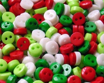 1000pcs 6mm Round Christmas Theme Mini Buttons Scrapbooking Dolls Clothing