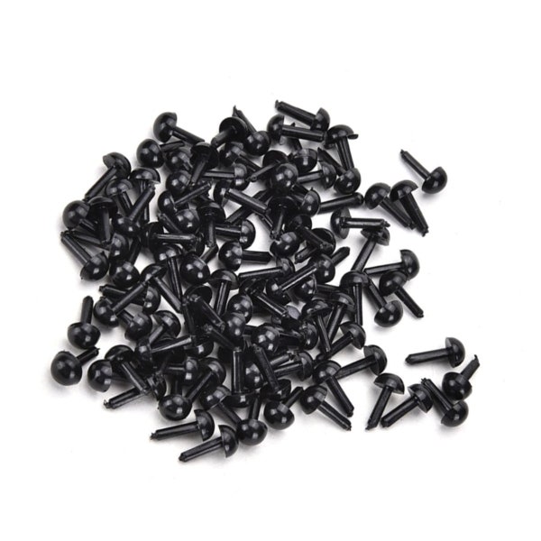 100 pcs 3mm-6mm En Plastique Teddy Pin Yeux Figurine Yeux Sans Fil pour Poupées Jouets Feutrer Ours