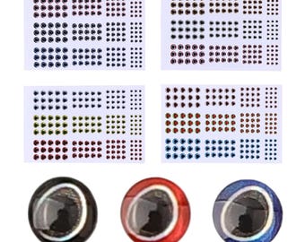 183pcs Fishing Lure Eyes Holographic 3D 3-6mm Artificial Fish Eyes Stickers Tackle Fishing Scrapbooking Cards