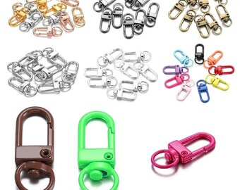 10pcs 12x33mm Keyring Clasp Gold Rhodium Metal Lobster Clasps Keyring Hooks For DIY Key Ring Chain
