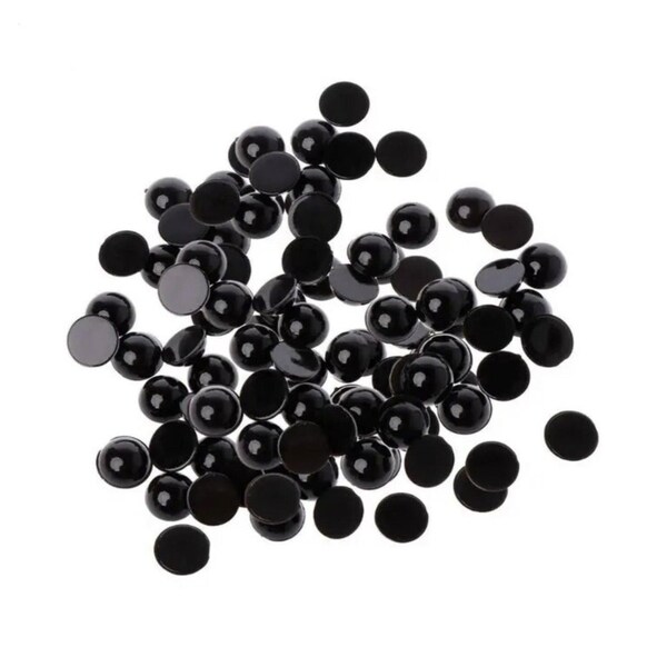 100 pièces 3-18 mm rondes, plates, yeux noirs, poupée en plastique pour ours en peluche bricolage