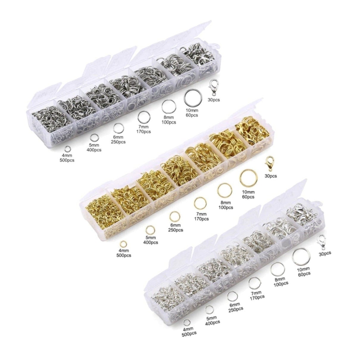 Jewelry Making Supplies Kit with Jewelry Tools Open Jump Rings Lobster  Clasps Crimp Beads Earring Hooks Accessories for Jewelry
