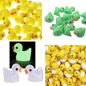 10pcs Miniature Mini Garden Green Yellow Glow in the Dark Ducks Animal Figurines Craft