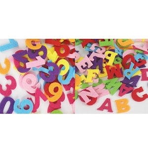 100個入り 布フェルト 文字 数字 アルファベット クラフト 布パッチ 裁縫 人形 スクラップブック 形状