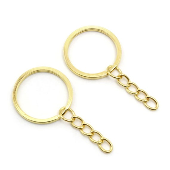 20pcs 27mm Gold Colour Split Ring Ancient Keyring Keychain Chain Key Rings  Key Chains