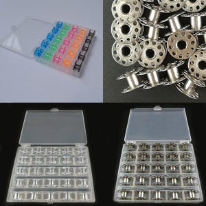 25pcs Set Bobbins Sewing Machine Plastic Case Storage Box for Sewing Machine Spools with Thread Storage Case Sewing Tools Craft