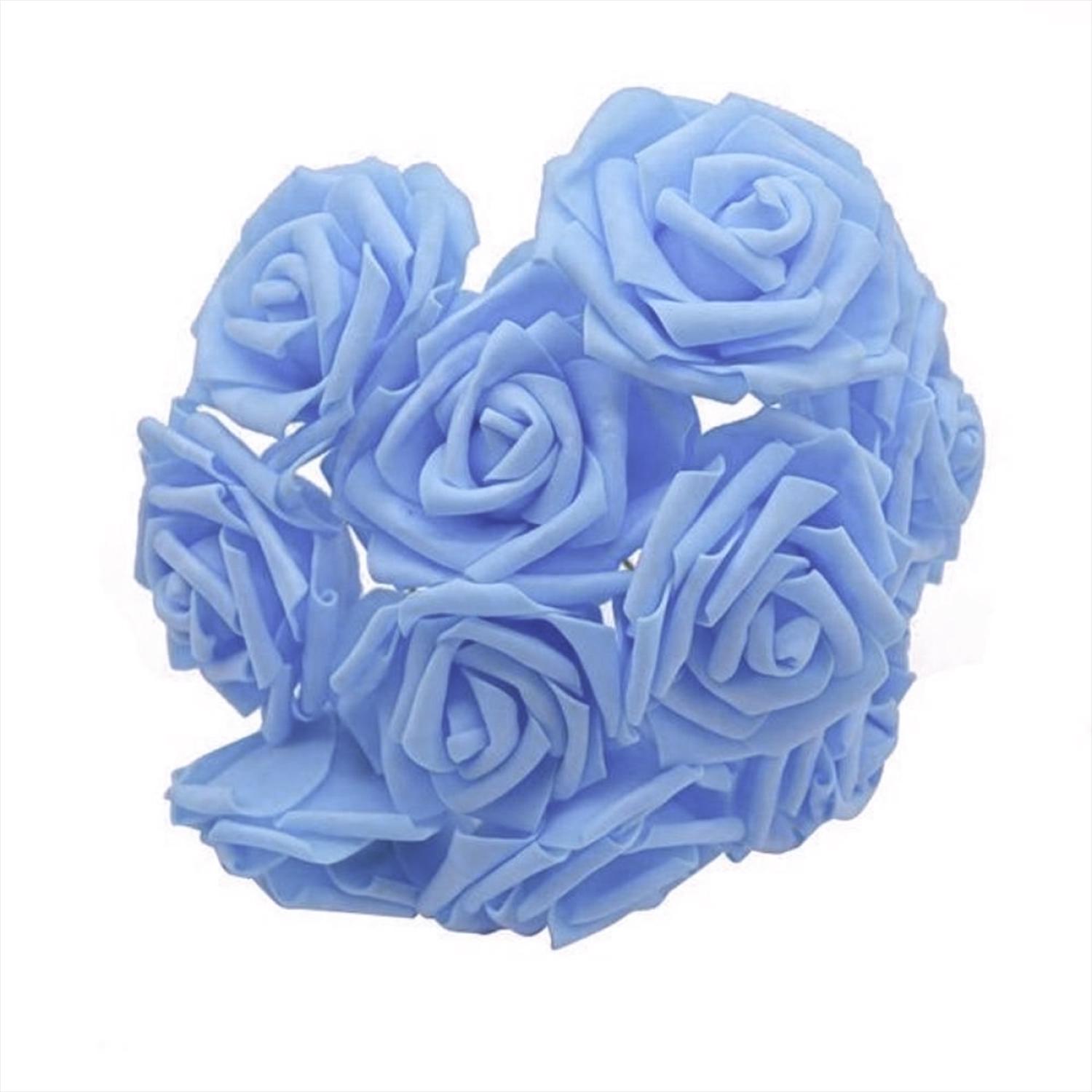 60 pezzi 7 cm fiori artificiali con steli schiuma rosa finto bouquet da sposa set da sposa A - Italia