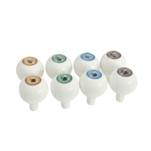 4 Pairs 22mm Doll Eyes Green Grey Tan Blue Eyeballs Coloured Round Plastic Full Spherical