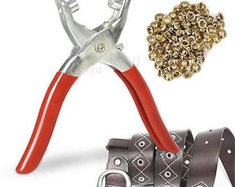 Ponstang 100 Klinknagels Oogjes Gereedschap Grommets voor Schoenen Tassen Lederen Riem Krimptang Handgereedschap Oogje DIY Craft