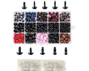 752pcs 6-12mm Plastic Safety Toy Eyes & Noses for Teddy Dog Stuffed Animals Dolls Accessories DIY Supplies