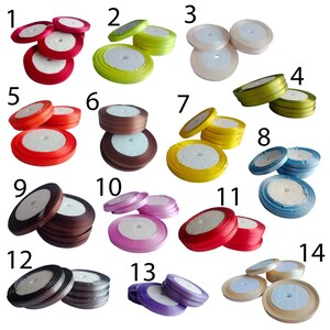1/3 Rotoli 22 m 6 mm Nastro in poliestere per artigianato, fiocco regalo, confezioni regalo, feste, matrimoni, capelli, decorazioni natalizie